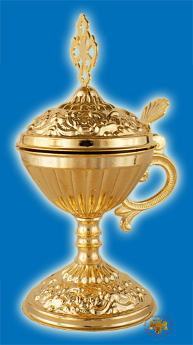 Orthodox Engraved Design B Incense Burner Brass Polished